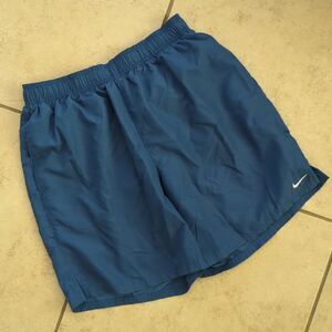 EUC Nike Men's Blue Swim Trunks Swimsuit Elastic Waist Drawstring - Size M